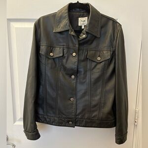 ! Twik black  leather jacket size large
